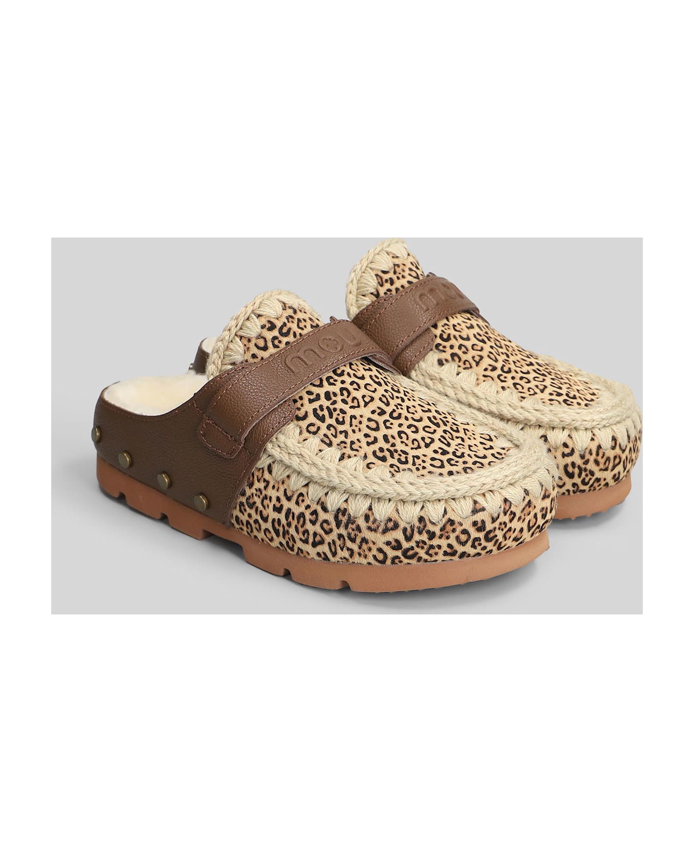 Mou Eskimo Ponyskin Slipper-mule In Animalier Leather - Animalier
