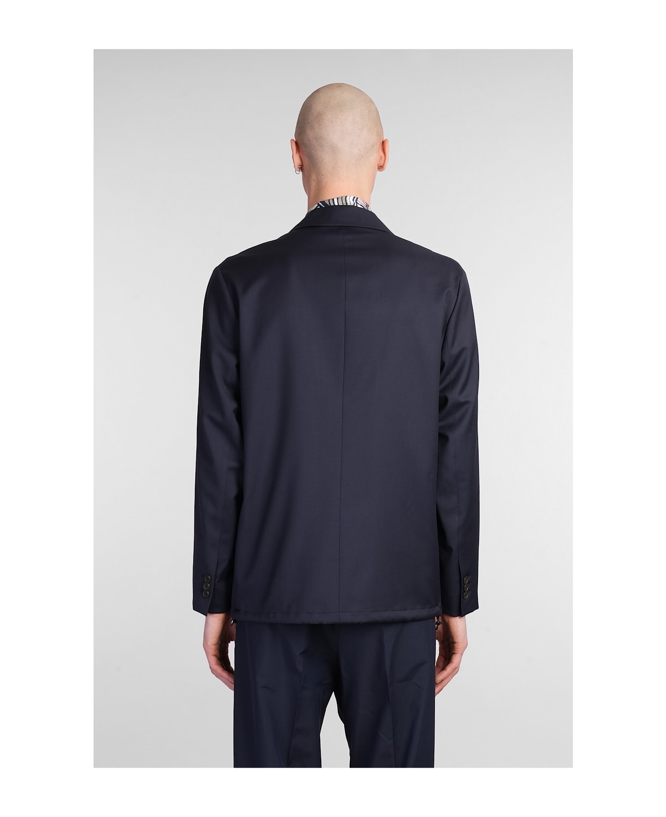 Emporio Armani Blazer In Blue Wool - blue