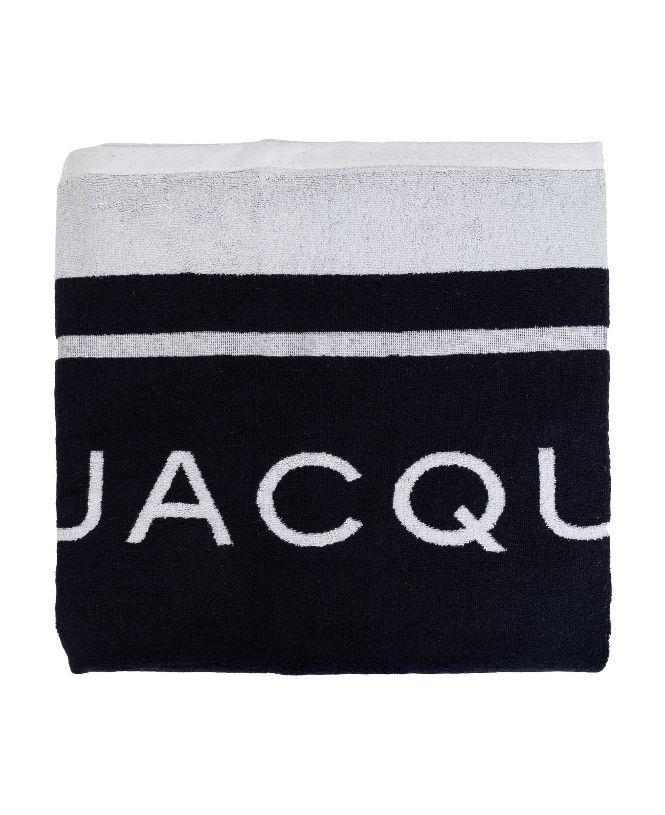 Jacquemus Towel With Logo - WHITE/BLUE
