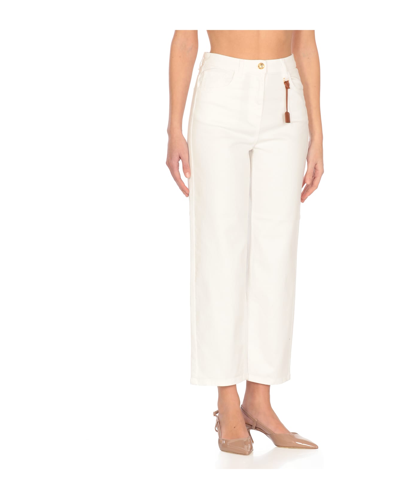 Elisabetta Franchi Cotton Jeans - White