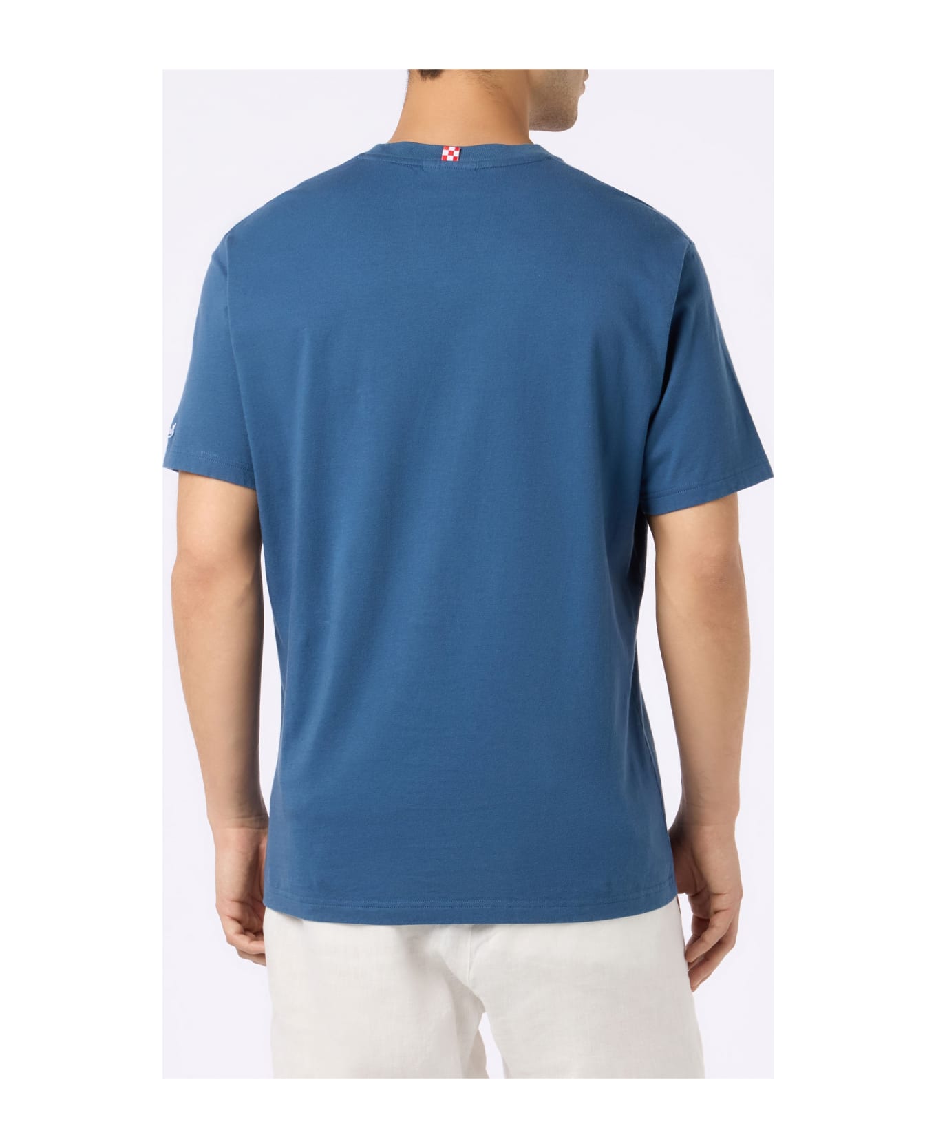 MC2 Saint Barth Man Classic Fit Cotton Jersey T-shirt Portofino With Bocciato Pure All
alcol Test Embroidery - BLUE