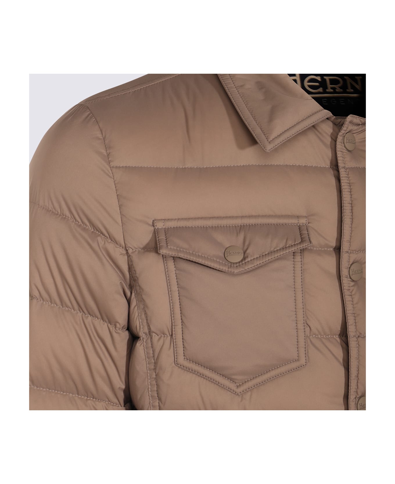 Herno Light Beige Down Jacket - Fango
