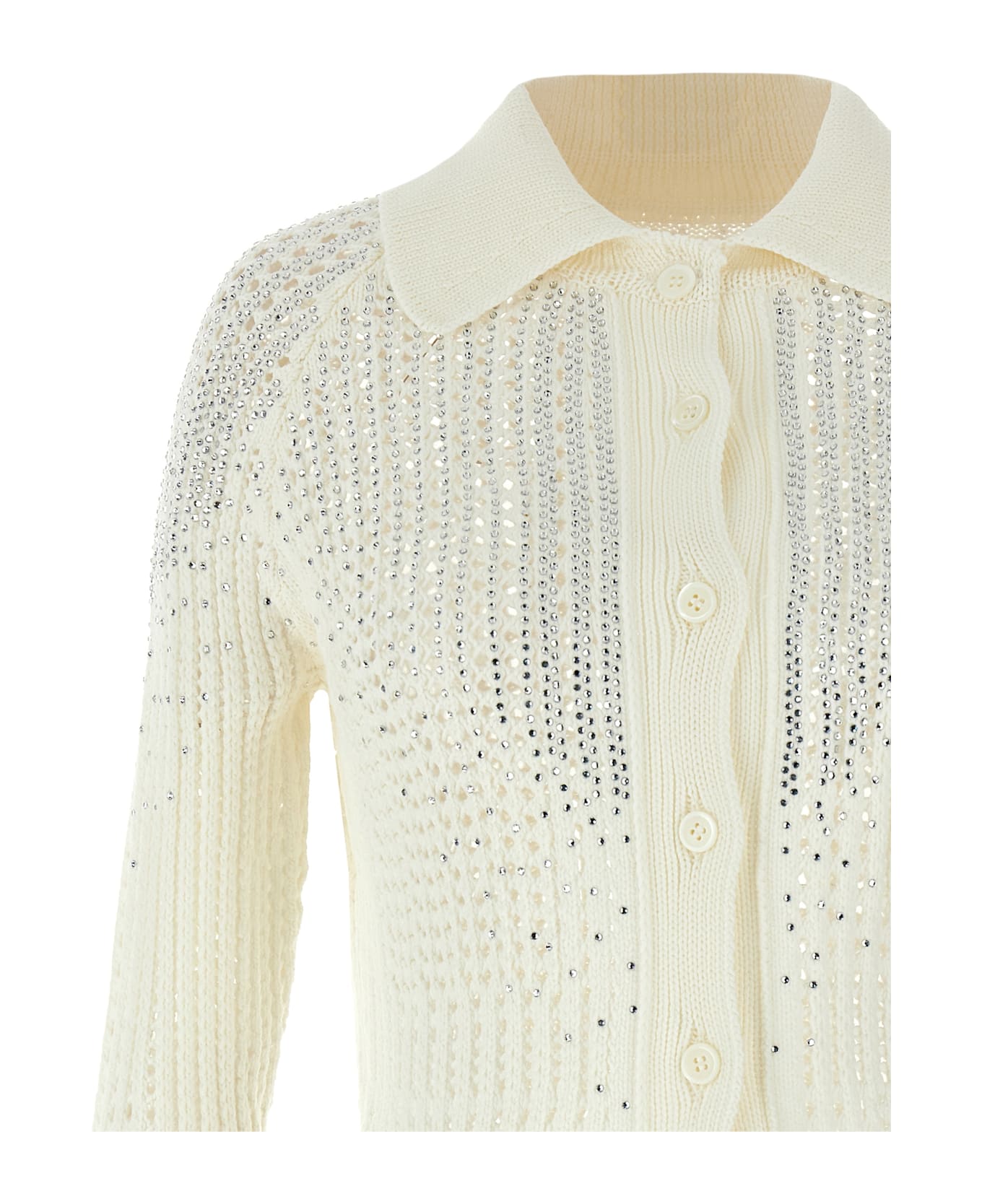 Ermanno Scervino Rhinestone Cardigan - White