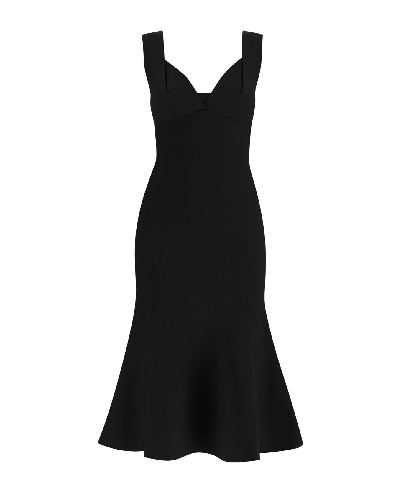 Roland Mouret Fluted Hem Midi Dress - BLACK (Black)