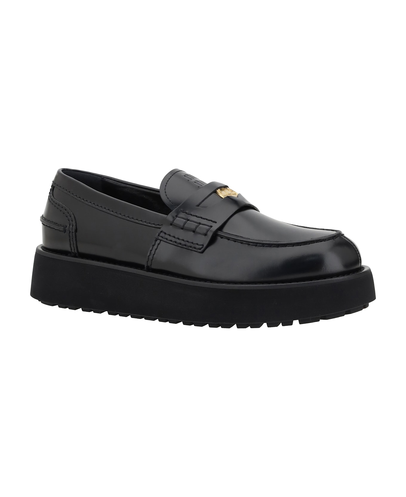 Miu Miu Leather Loafers - Nero
