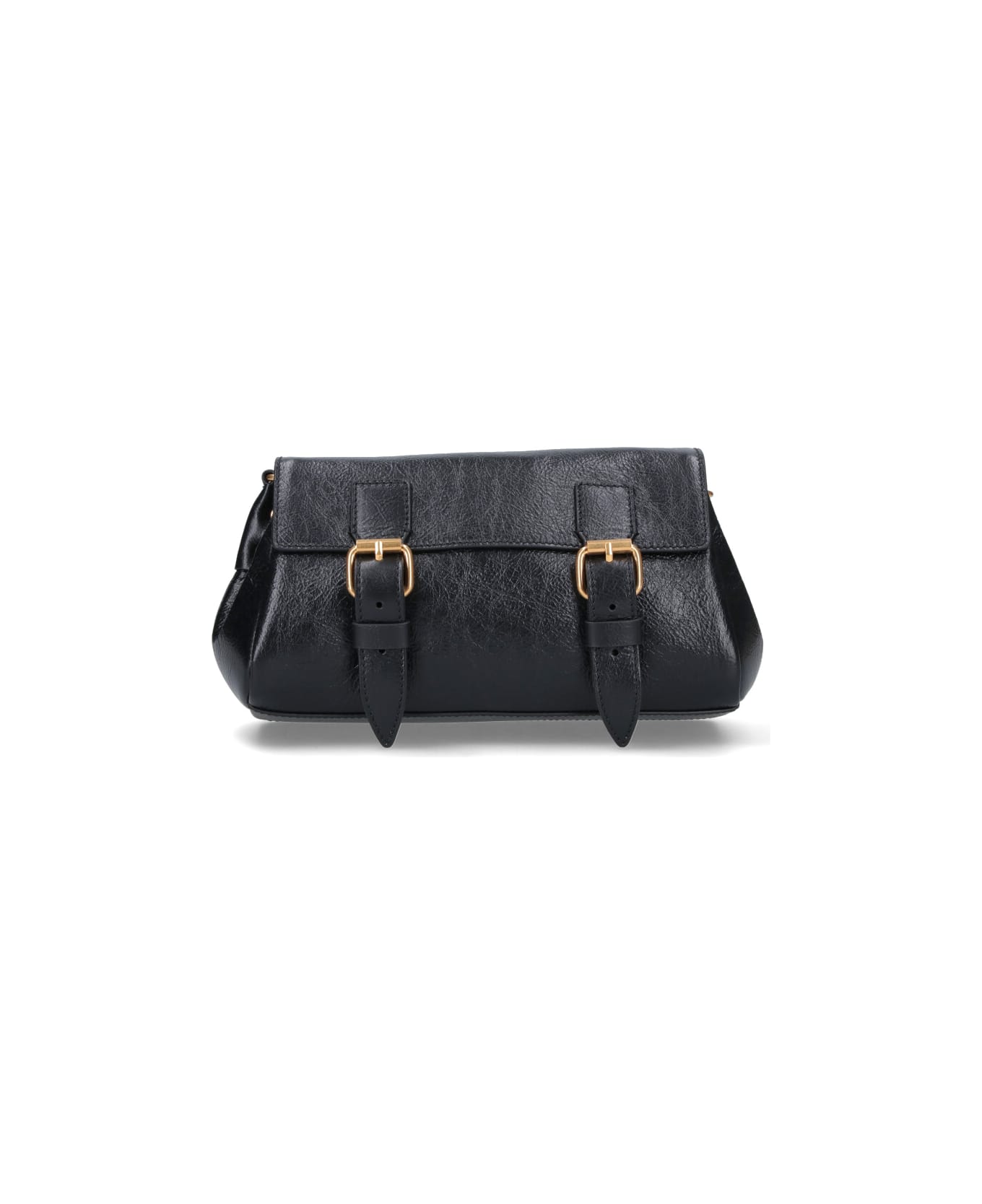 Dries Van Noten Leather Shoulder Bag - Black  