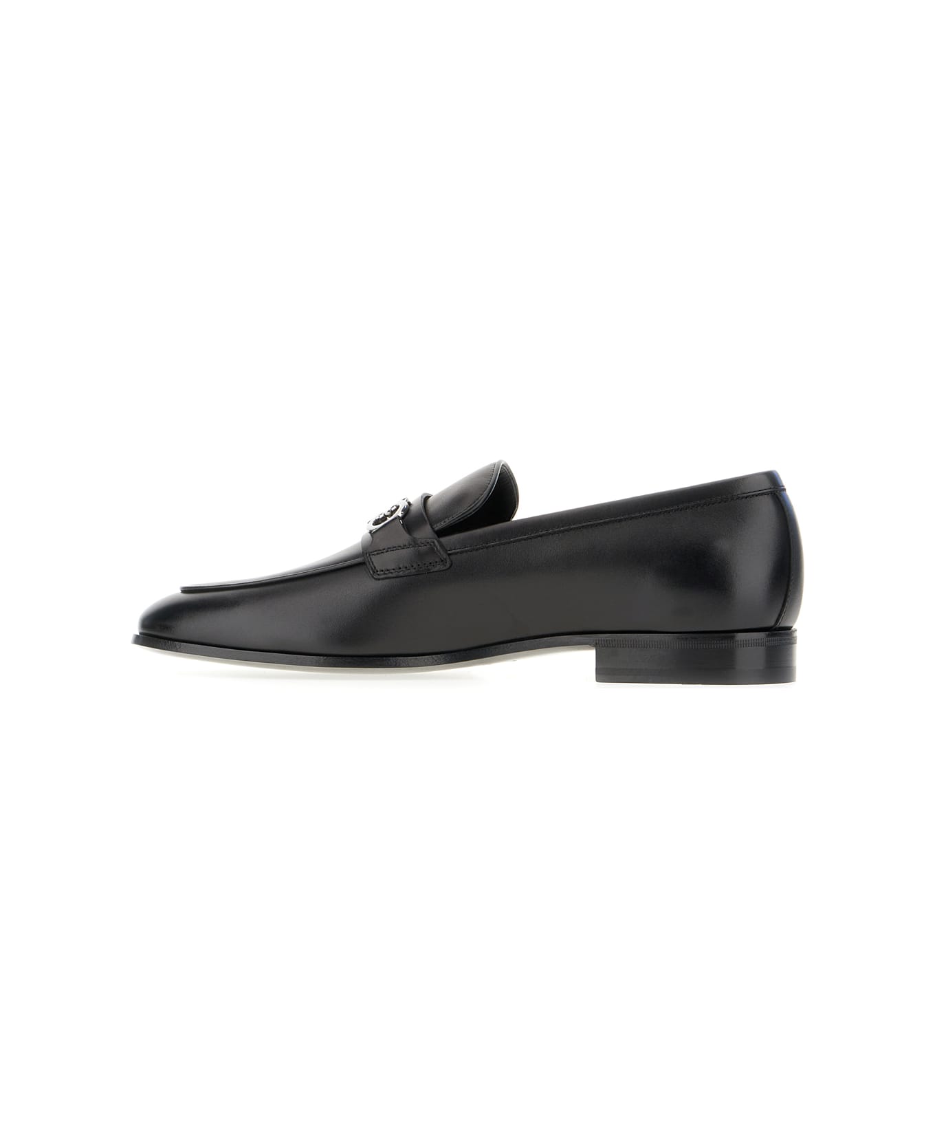 Ferragamo Black Leather Balty Loafers - Nero