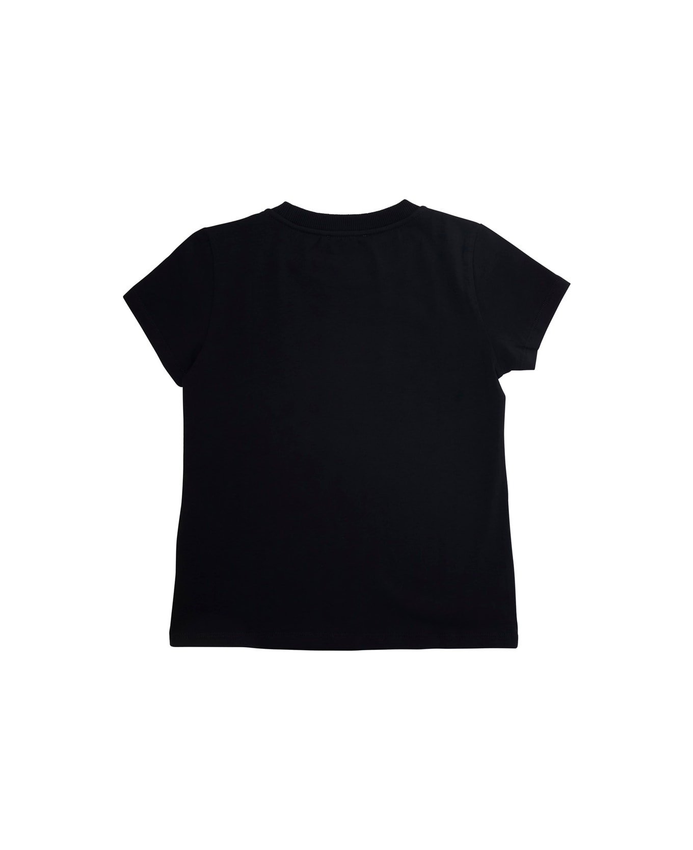 Moschino Black T-shirt With Teddy Bear Print On The Front In Cotton Girl - Black