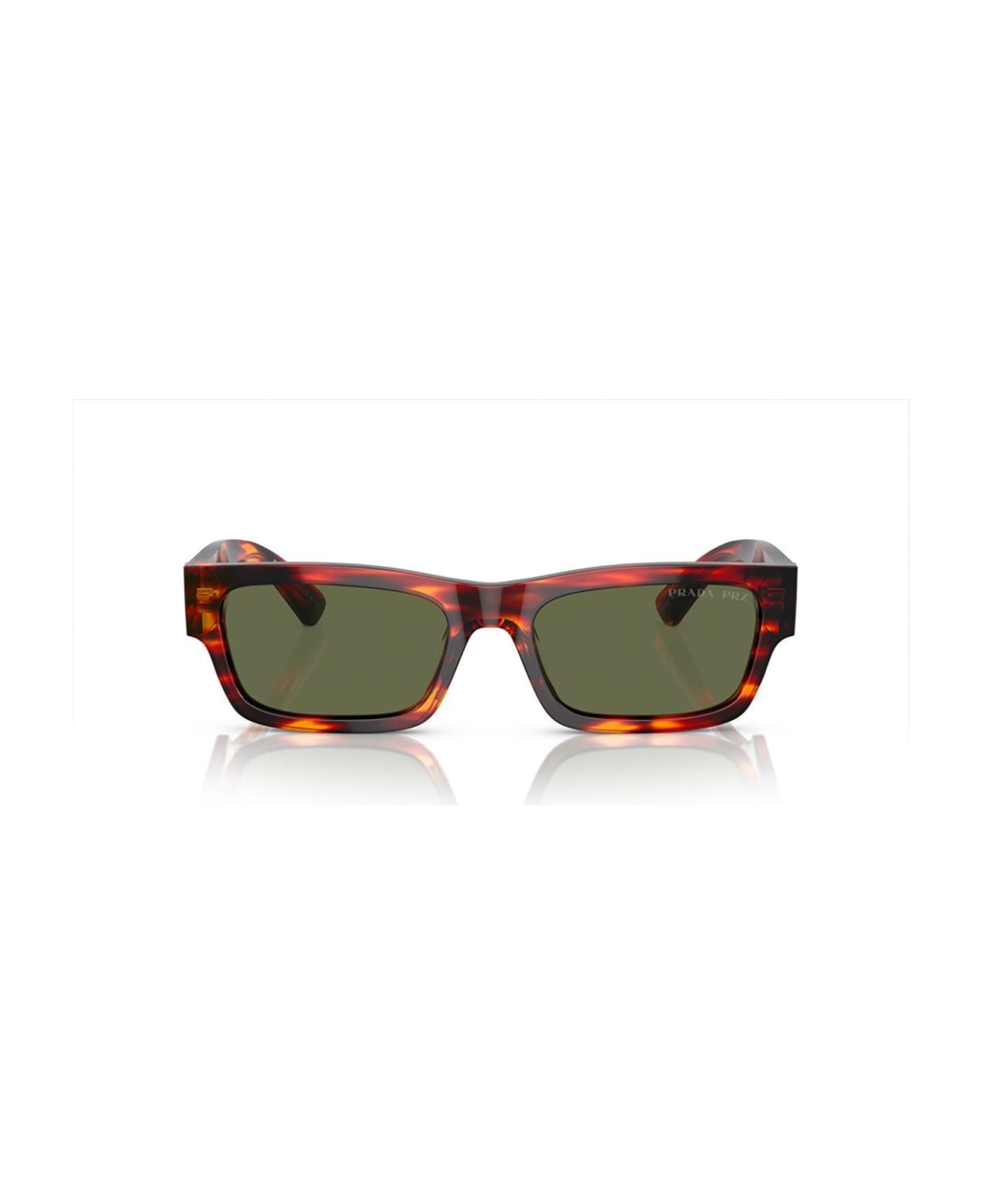 Prada Eyewear Rectangular Frame Sunglasses Sunglasses - 13O03R Red/Black Havana