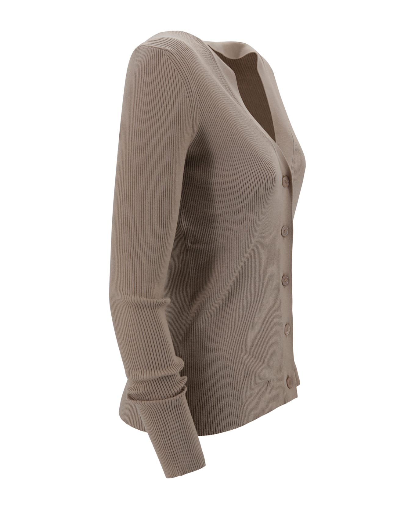 Weekend Max Mara Ribbed Cardigan - Brown