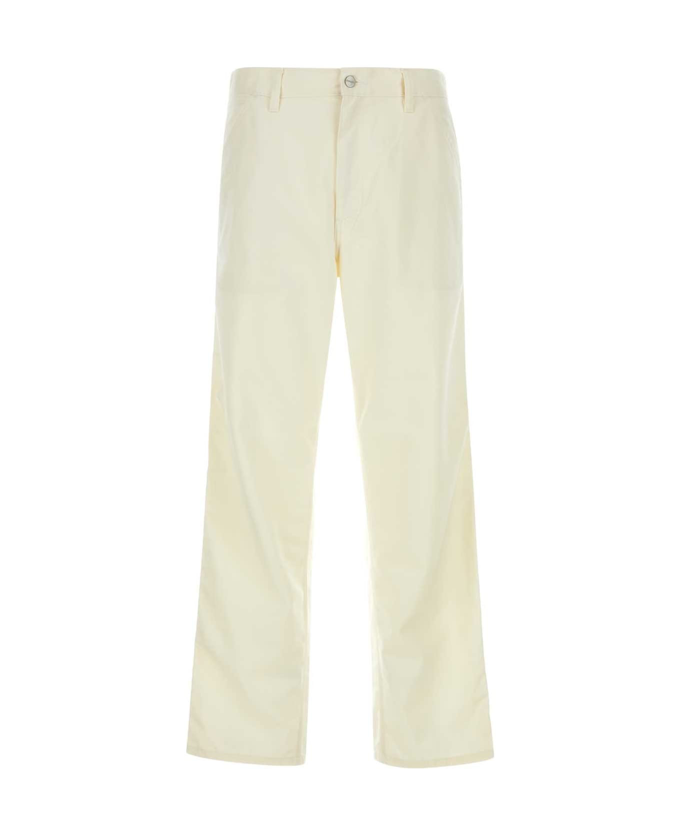 Carhartt Ivory Polyester Blend Simple Pant - WAX