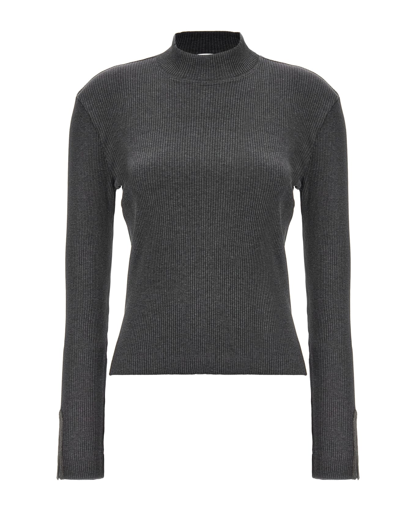 Brunello Cucinelli Ribbed Sweater - Gray ニットウェア