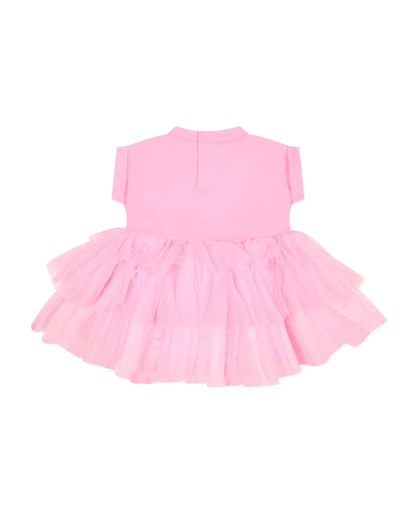Billieblush Fuchsia Dress For Baby Girl With Multicolor Print - Fuchsia ウェア
