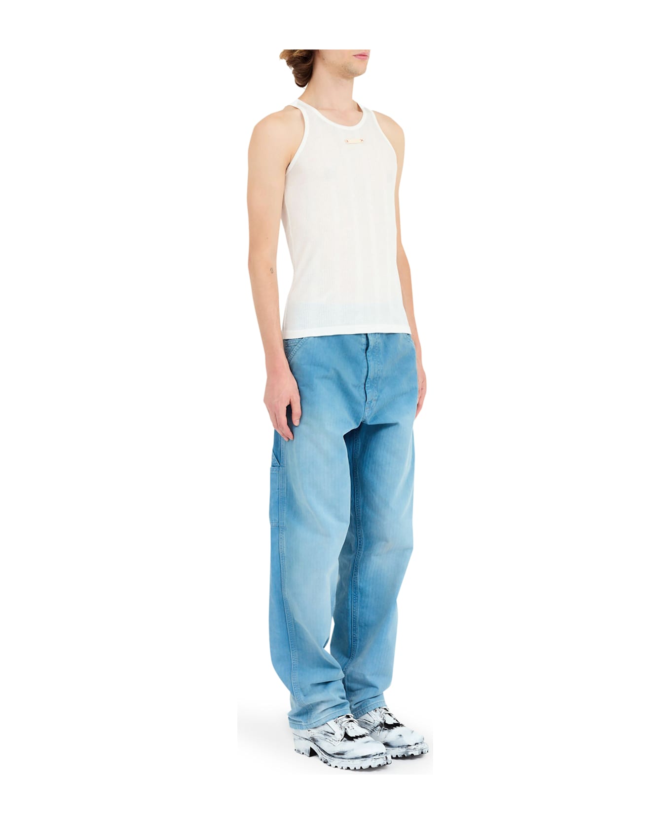 Maison Margiela Ribbed Top - White