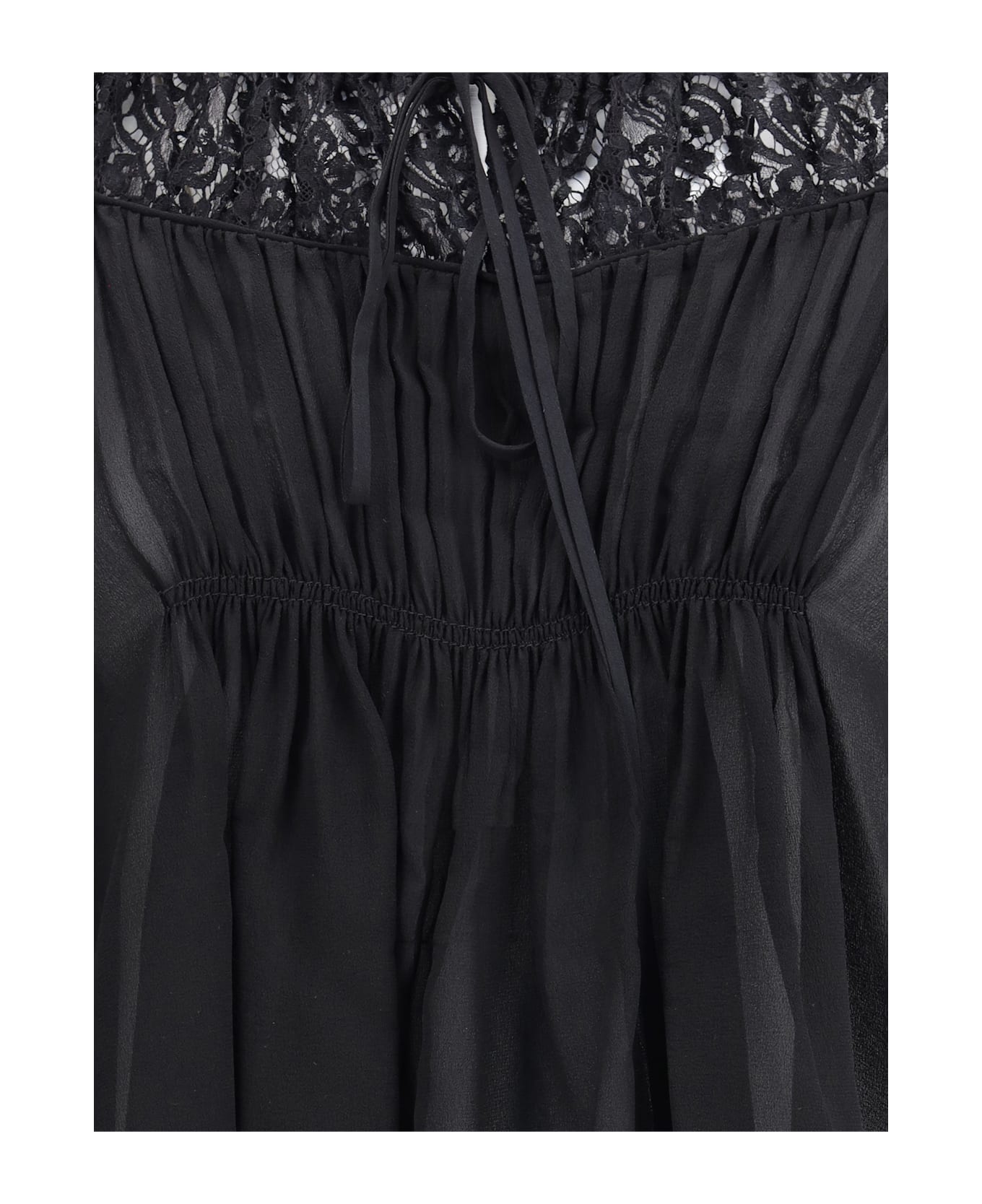 Chloé Silk Georgette And Lace Top