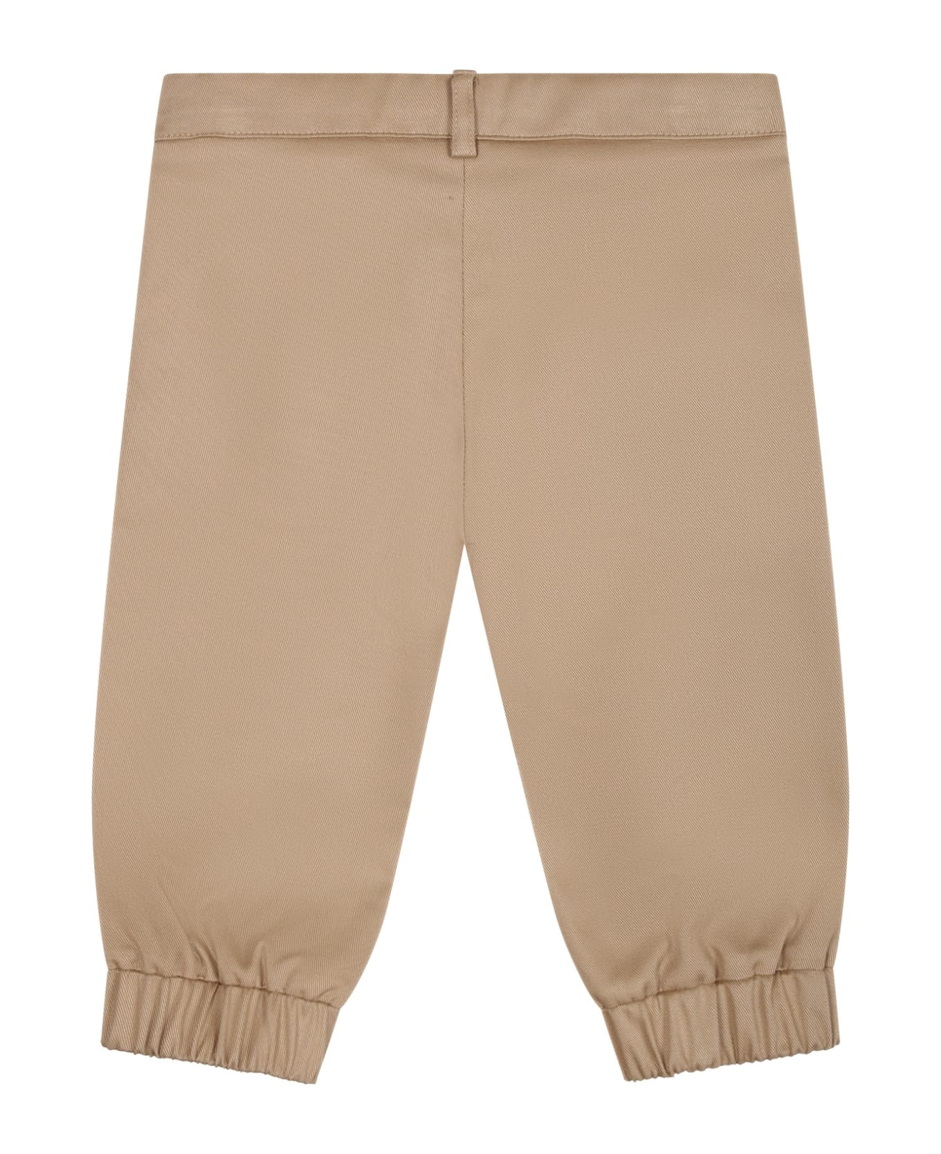 Versace Beige Trousers For Baby Boy With Logo - Beige ボトムス