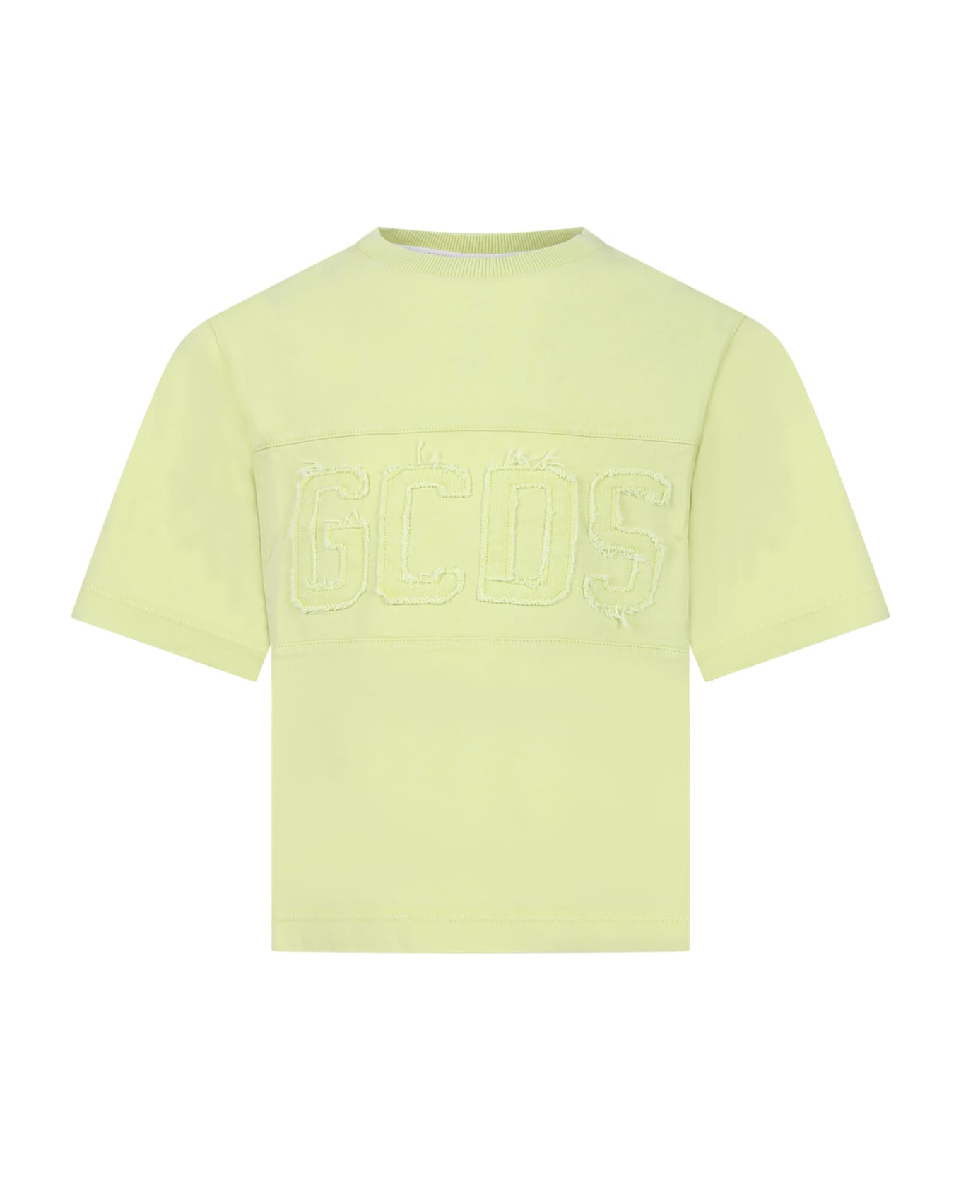 GCDS Mini Yellow T-shirt For Kids With Logo - Yellow Tシャツ＆ポロシャツ