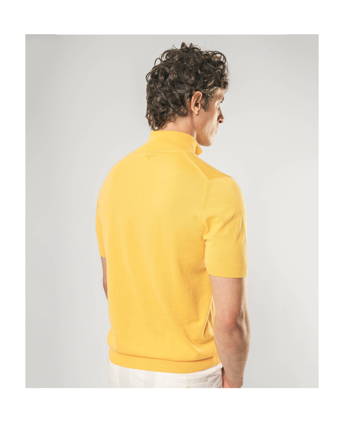 Larusmiani Paul T-shirt With Zip Sweater - Yellow