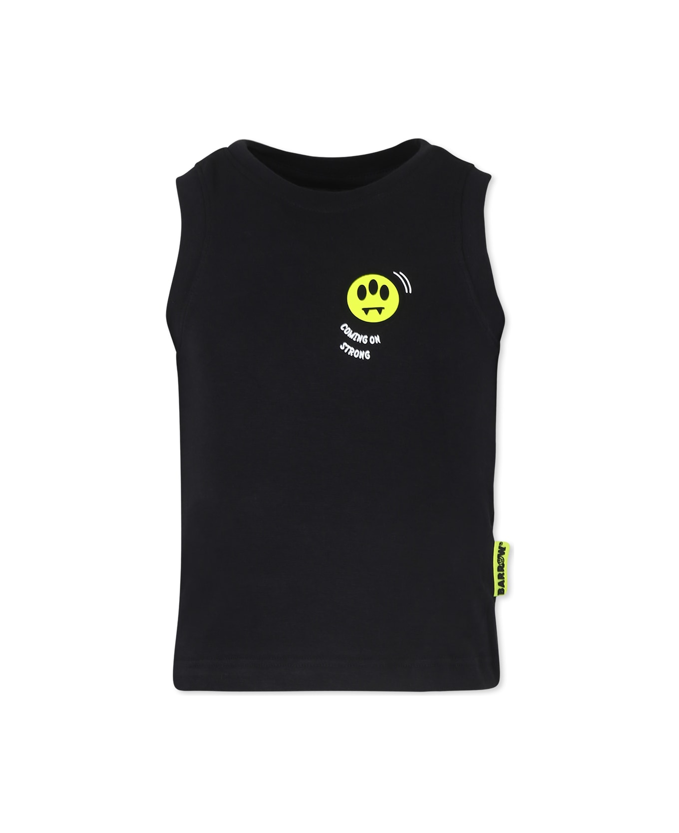 Barrow Black Tank Top For Girl With Smiley - Black