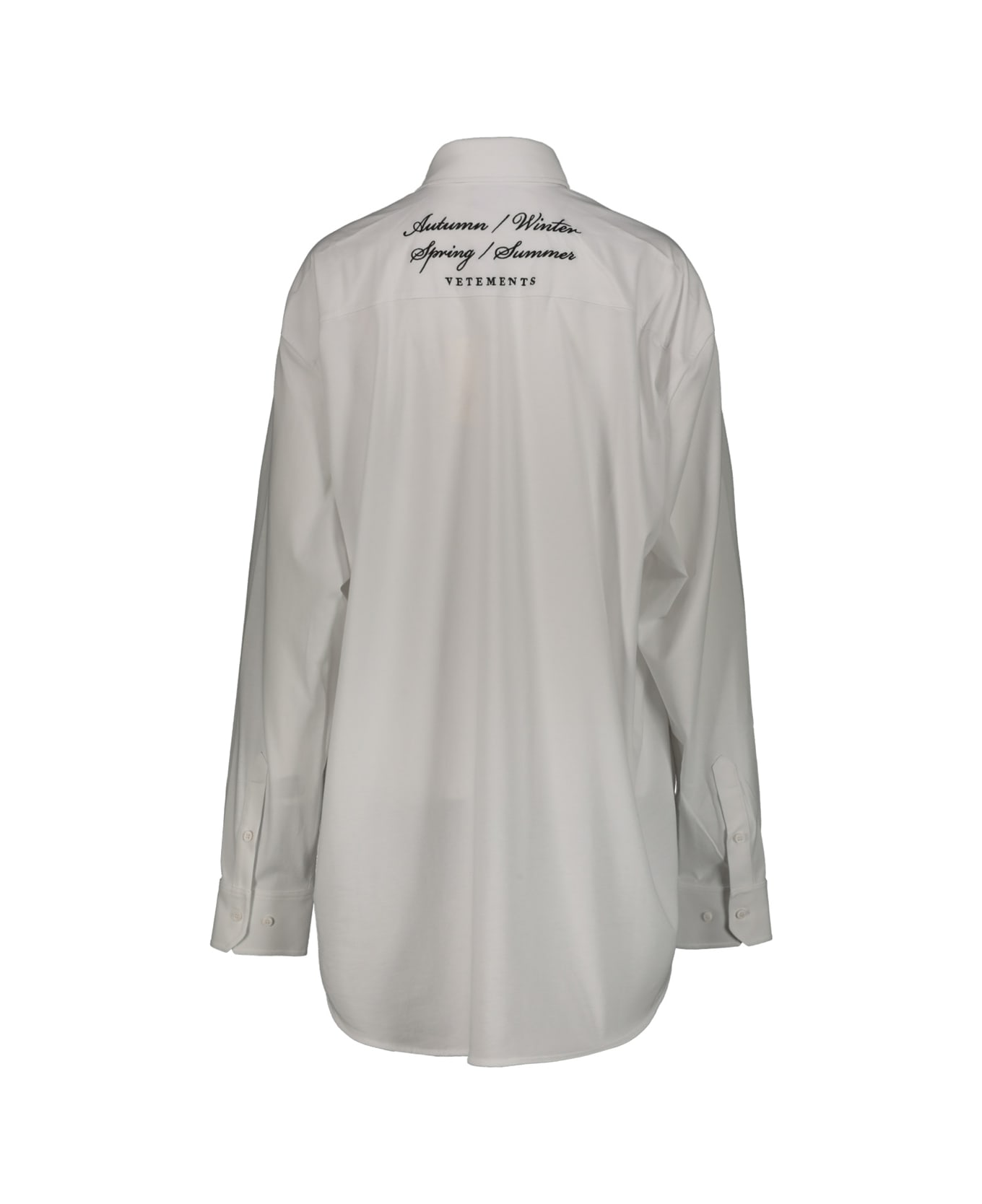 VETEMENTS 4 Season Logo Jersey Shirt - White ブラウス