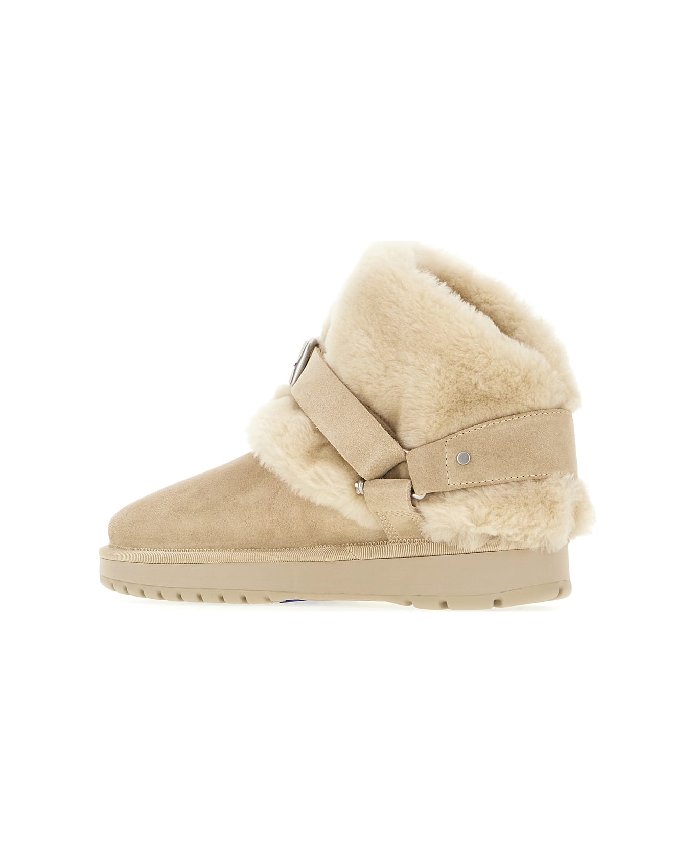 Burberry Sand Suede Chubby Ankle Boots - HUNTER
