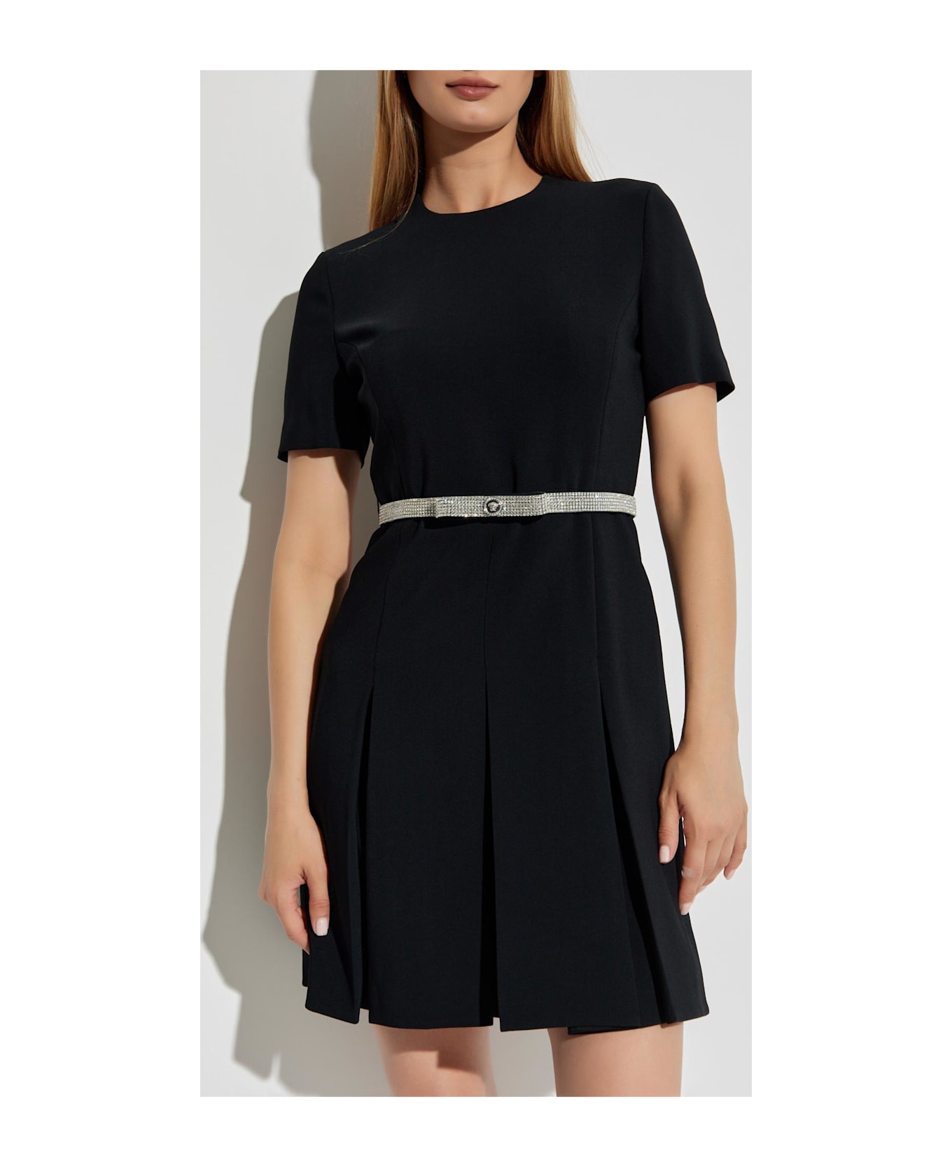 Versace Dress With A Waist Belt - Black