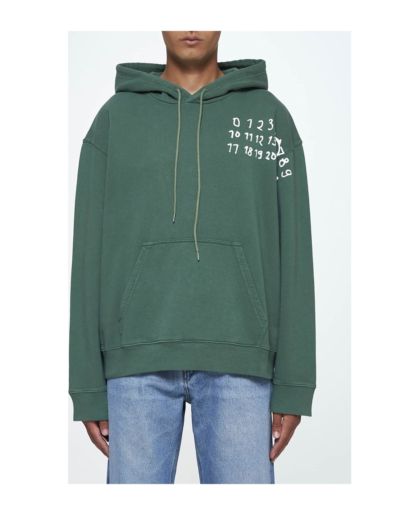 MM6 Maison Margiela Logo Cotton Hoodie - Green