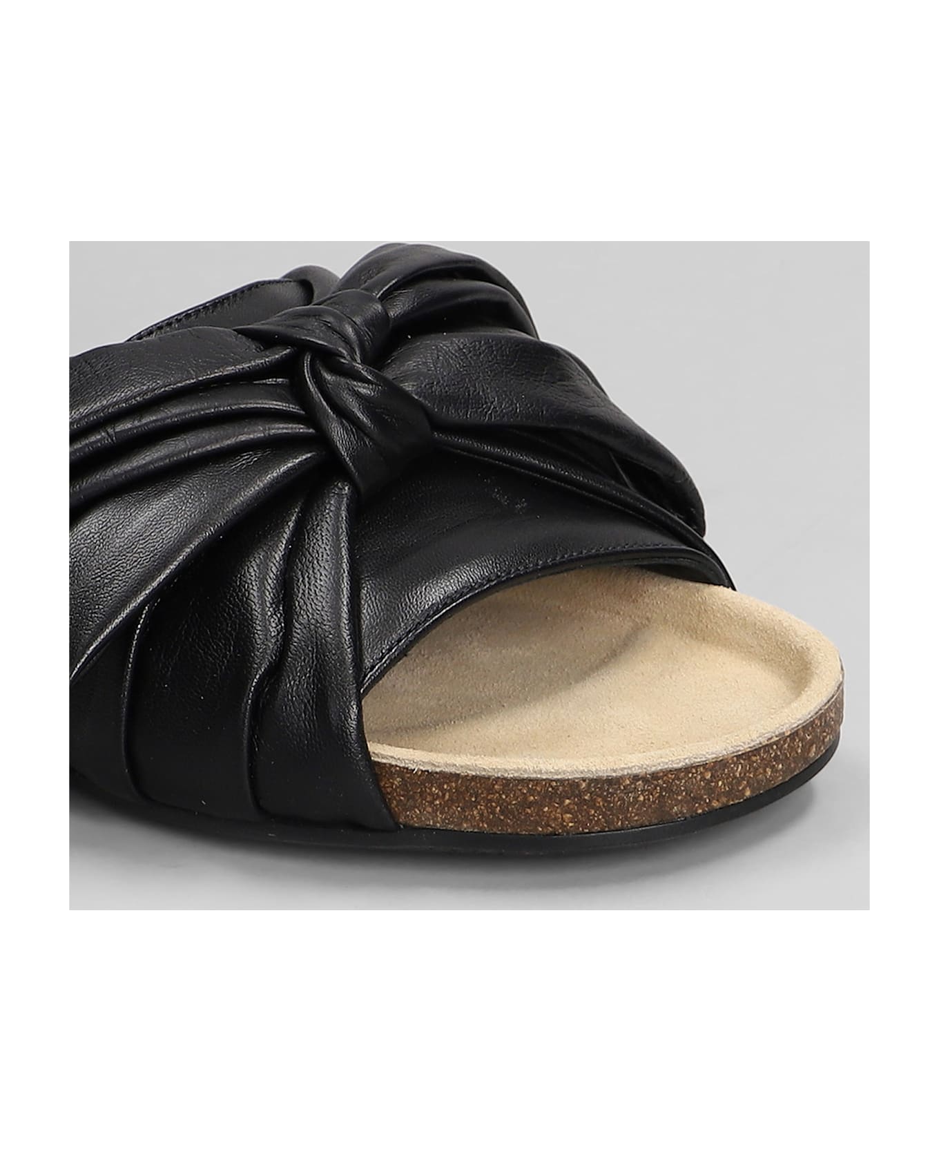 J.W. Anderson Flats In Black Leather - black