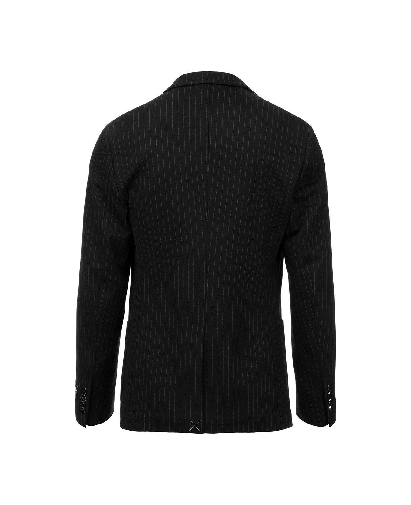 Dolce & Gabbana Pinstripe Buttoned Cuff Jacket - Nero