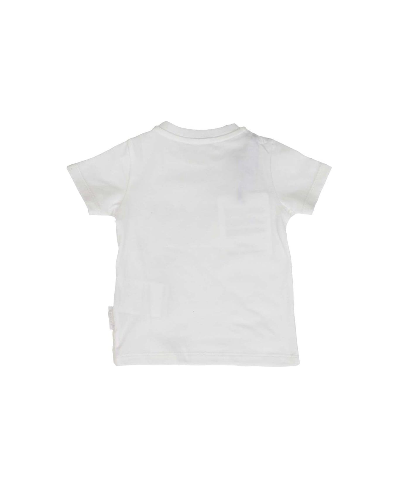 Moncler Logo Printed Crewneck T-shirt - WHITE