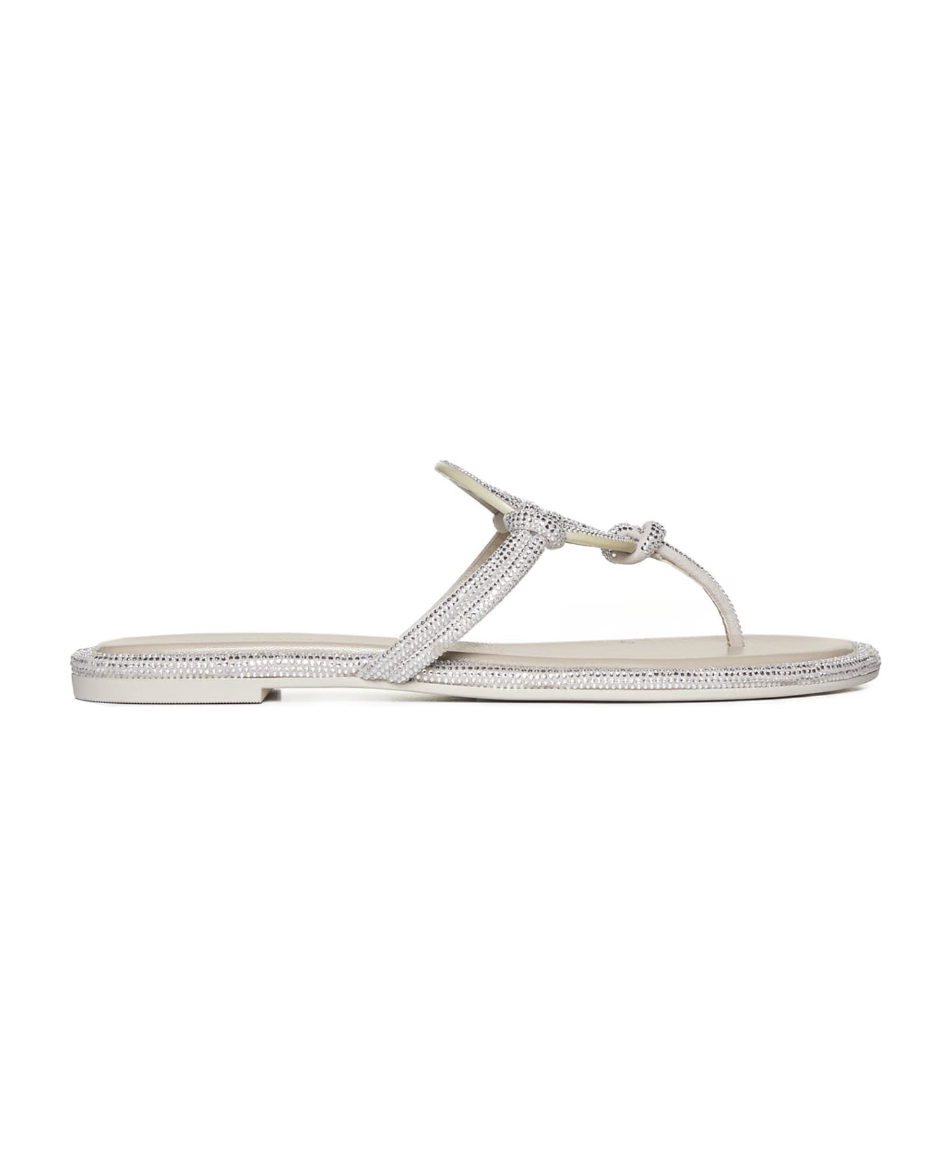 Tory Burch Miller Knotted Pave Sandals - Gray