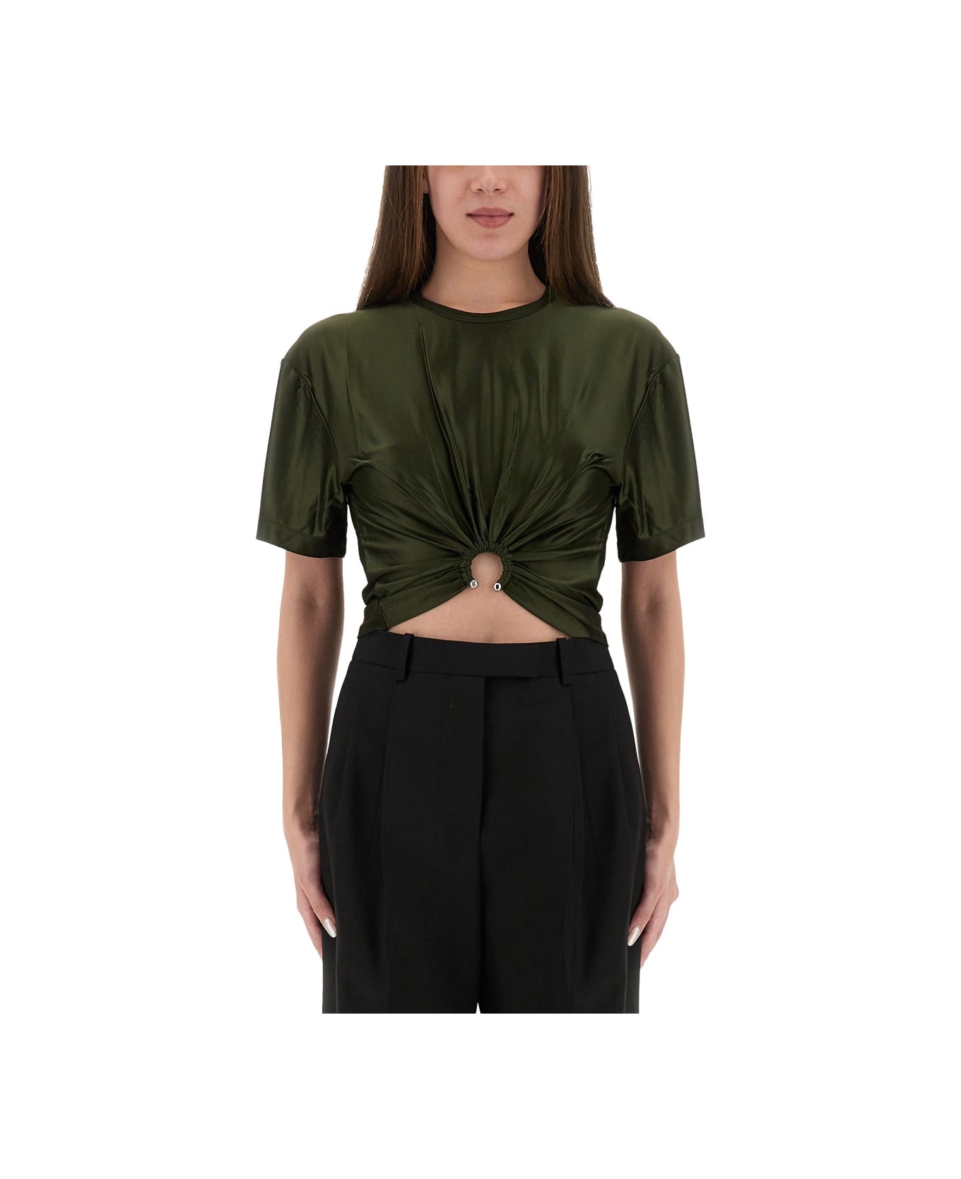 Paco Rabanne Cropped T-shirt - GREEN