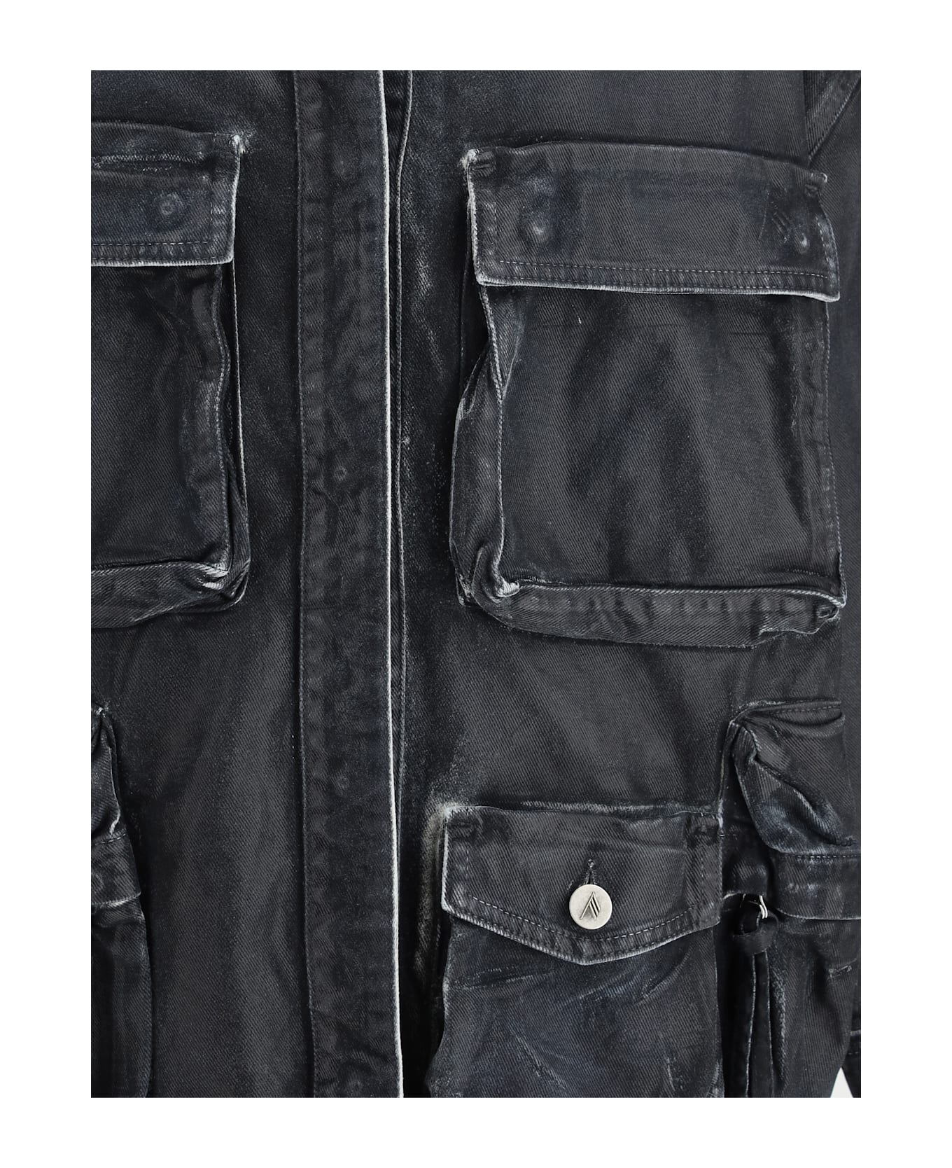 The Attico Fern Denim Jacket - Navy Blue