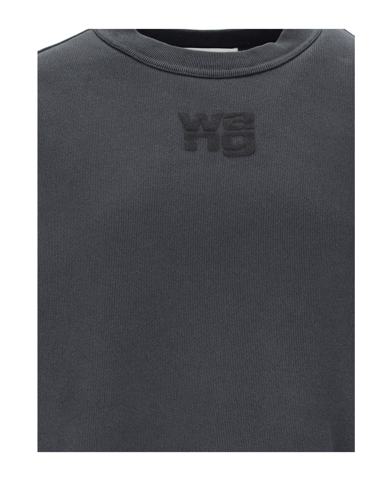 Alexander Wang Logo Crew Neck Sweatshirt - A Soft Obsidian フリース