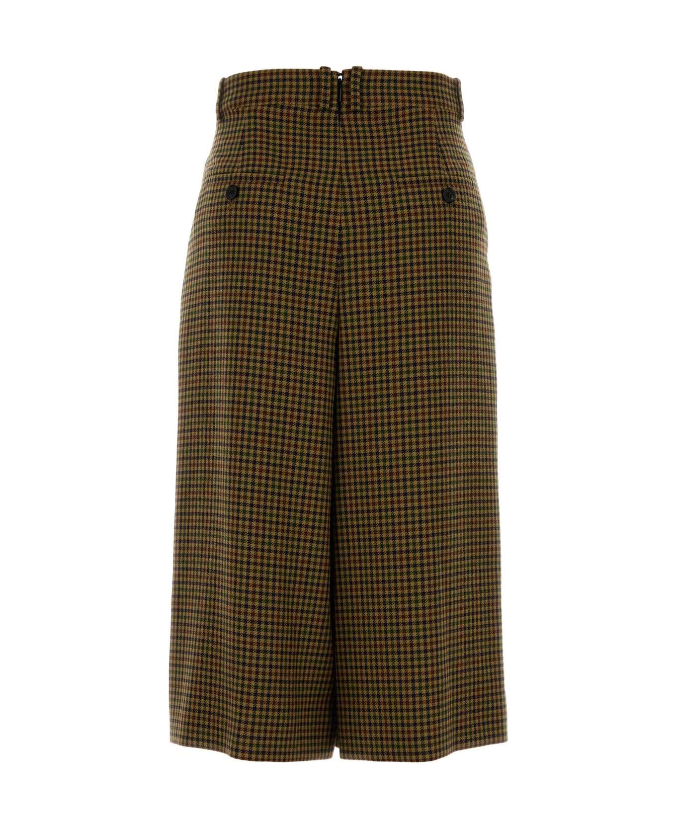 Saint Laurent Embroidered Wool Pant-skirt - BEIGE MULTICOLORE