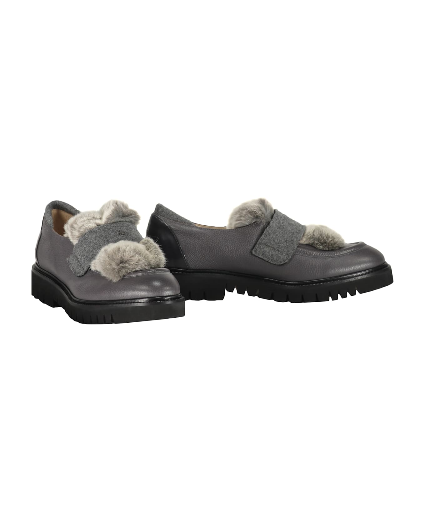 Lorena Antoniazzi Leather Loafers - grey