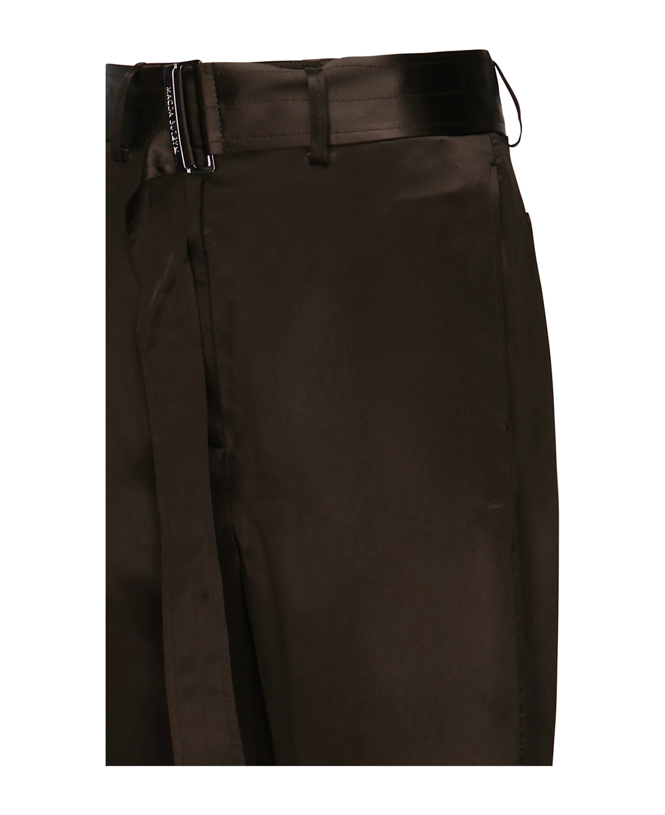 Magda Butrym Cotton Trousers With Belt - Brown