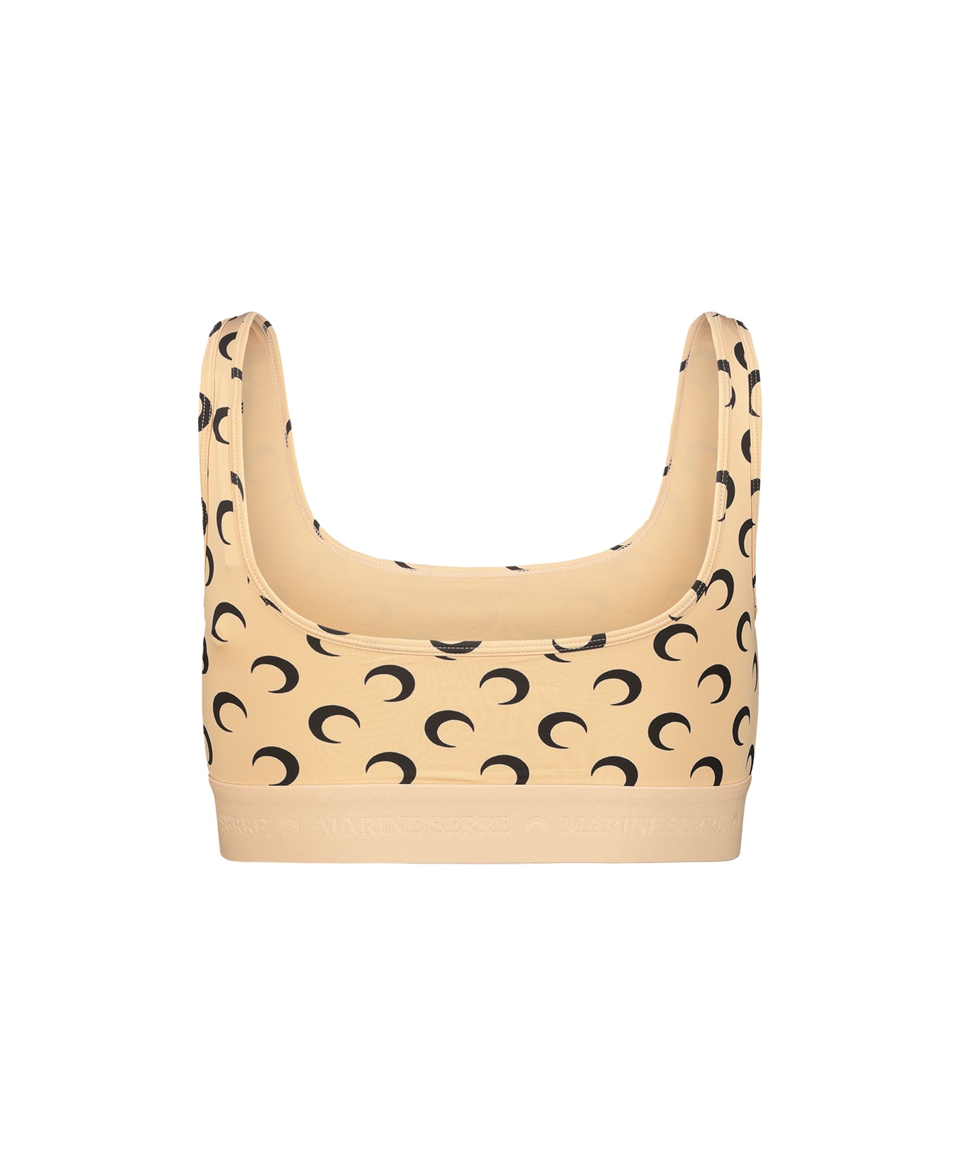 Marine Serre Regenerated Jersey Sport Bra - Tan