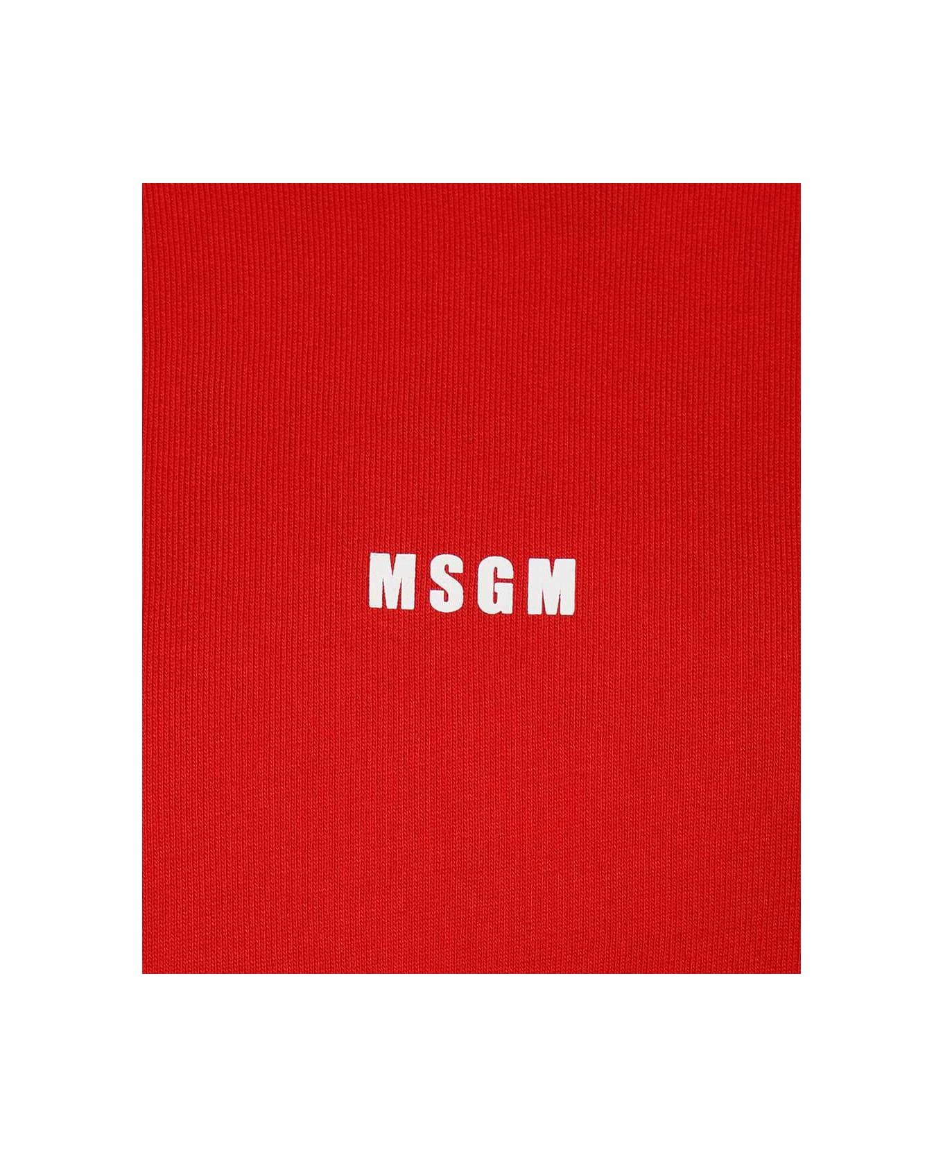 MSGM Cotton Hoodie - red