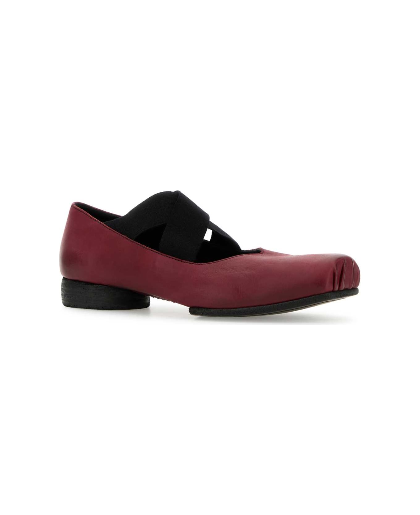 Uma Wang Burgundy Leather Ballerinas - REDBLACK