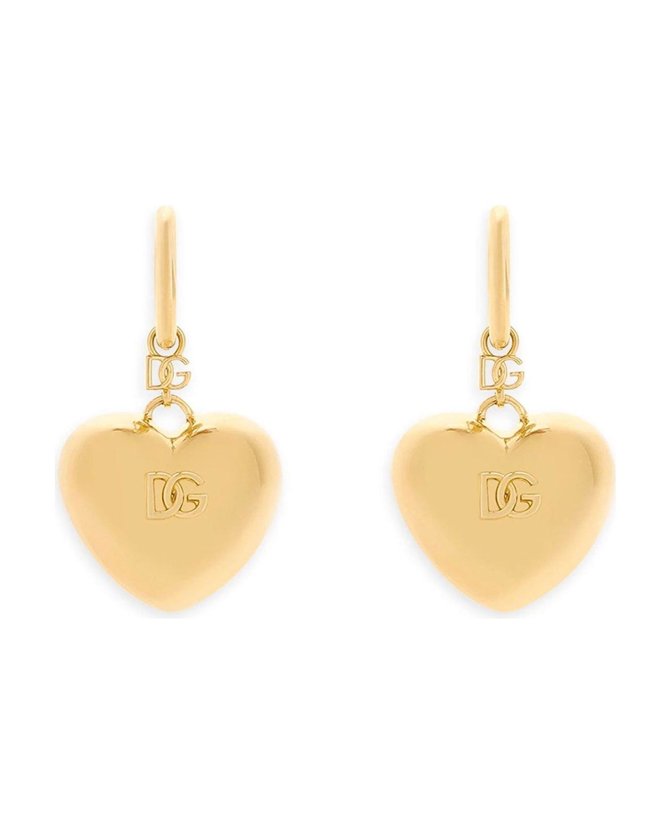 Dolce & Gabbana Heart Drop Earrings - Golden