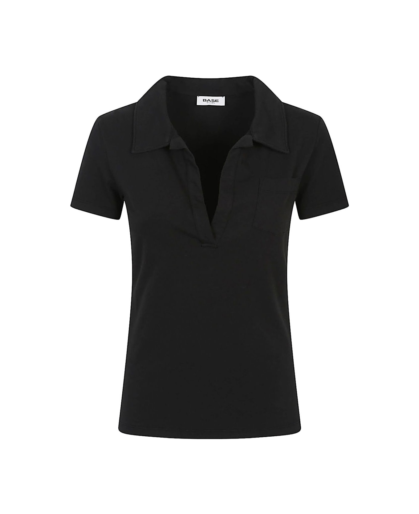 Base Cotton Polo Shirt - Black