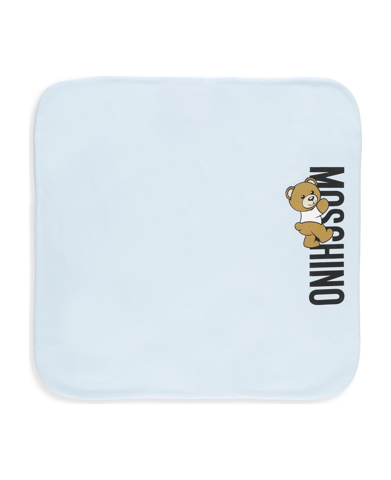 Moschino Blanket With Logo - Light Blue