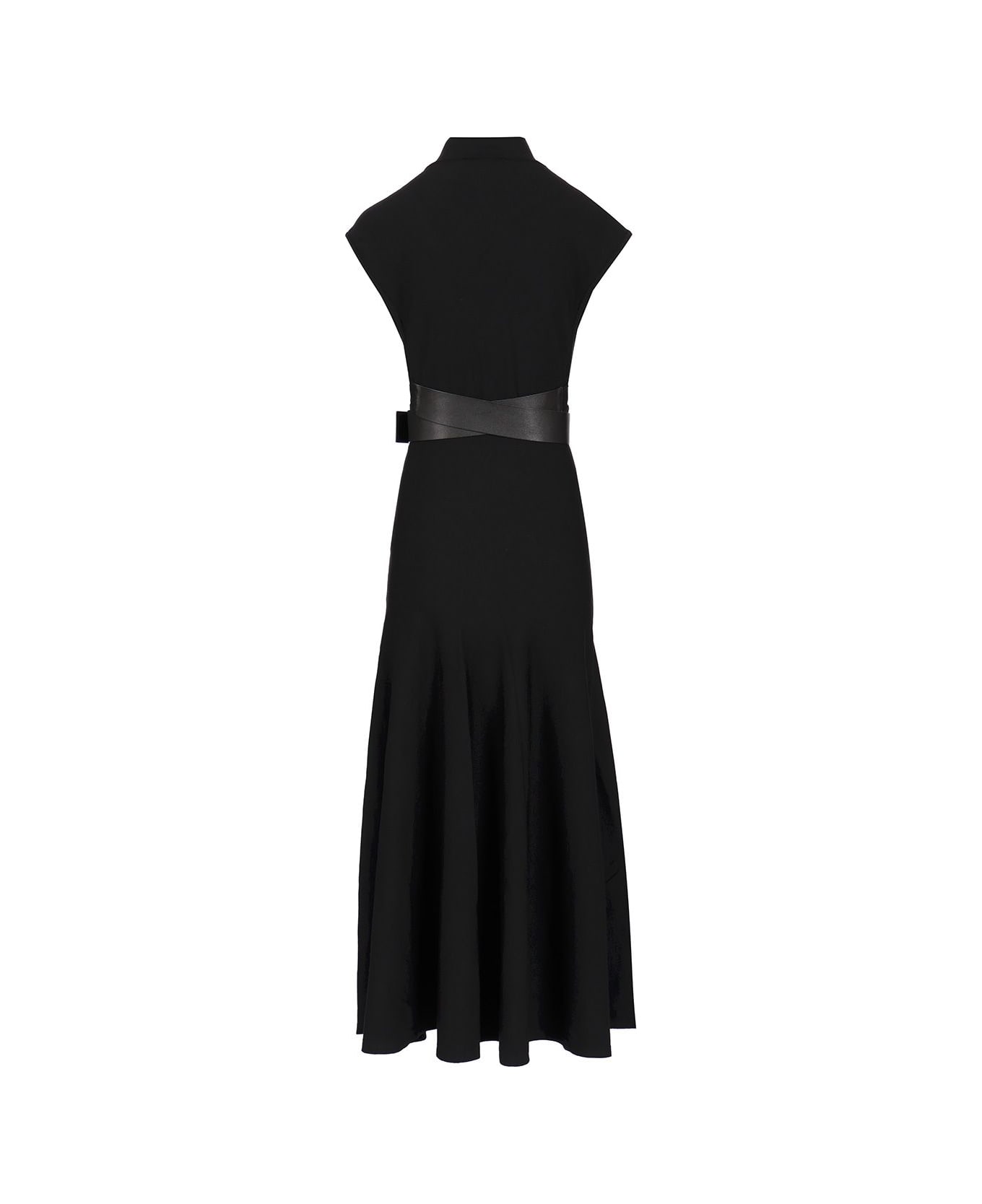Alaia Belted Midi Dress - Black