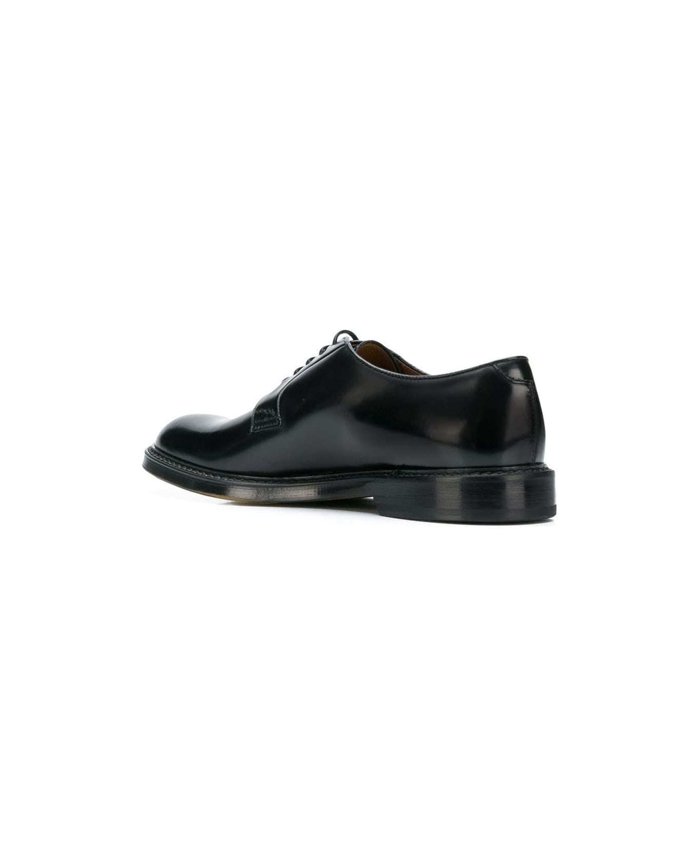 Doucal's Black Lace-up Shoes In Leather Man - Black