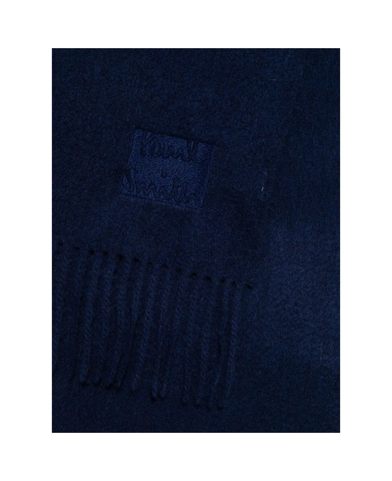 Paul Smith Men Scarf Cashmere Logo - Navy