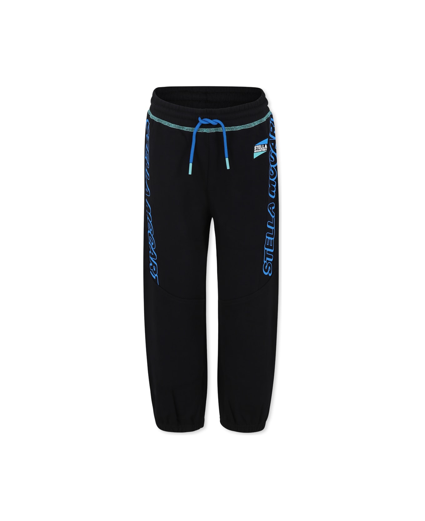 Stella McCartney Kids Black Trousers For Boy With Logo - Black