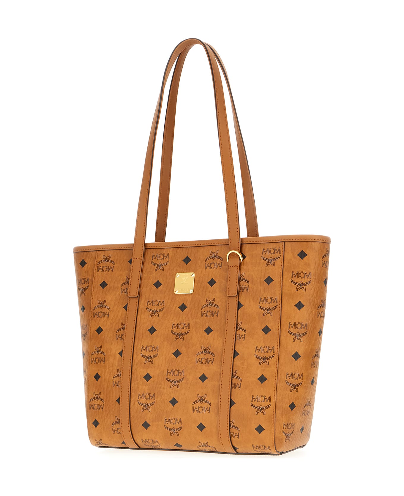 MCM Printed Synthetic Leather Shopping Bag - BROWN