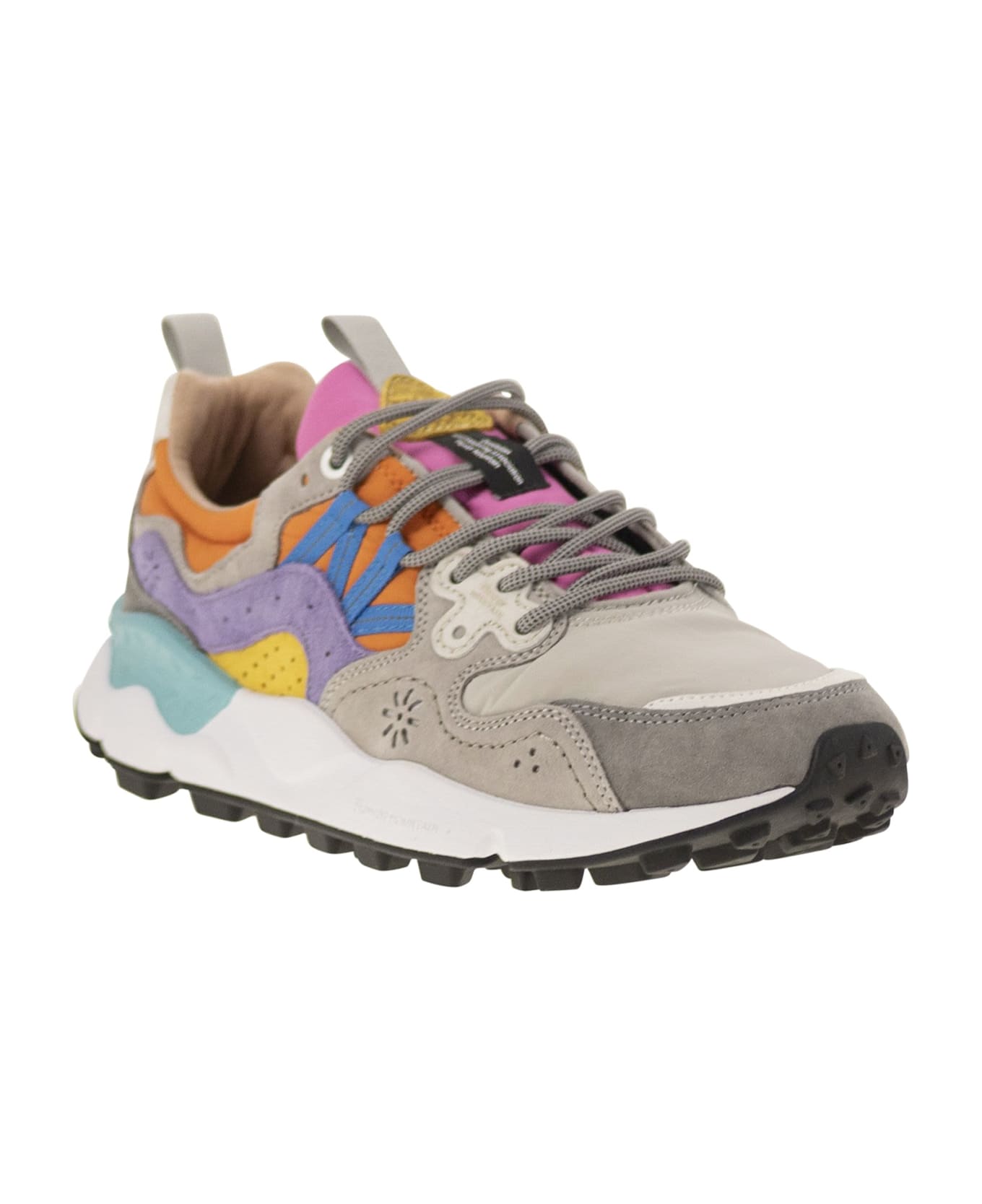 Flower Mountain Yamano 3 - Sneakers In Suede And Technical Fabric - Grey