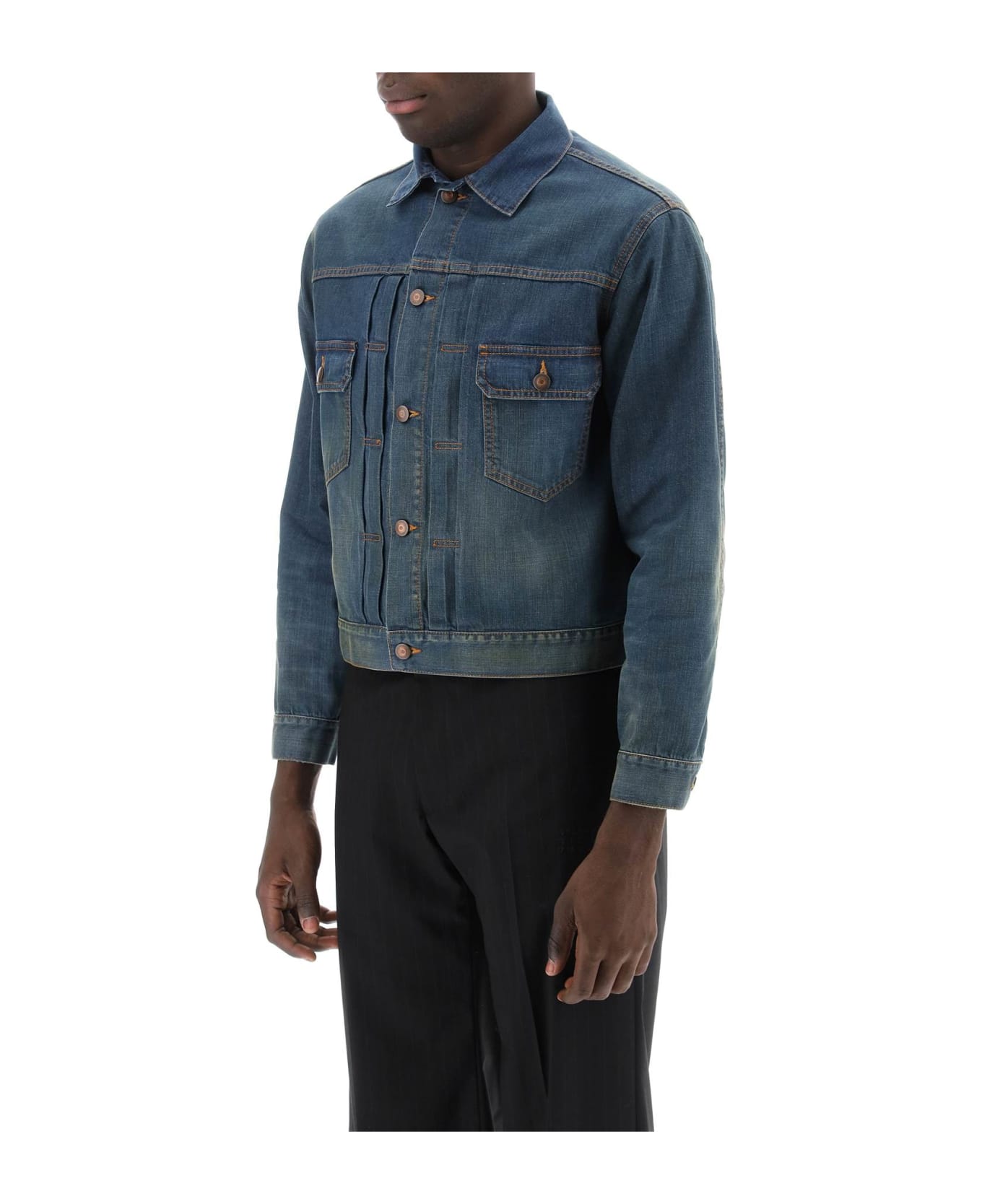 Maison Margiela Pleated Denim Jacket - AMERICAN CLASSIC (Blue) ジャケット